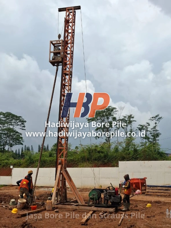 Ilustrasi Bore Pile Mesin Mini Crane