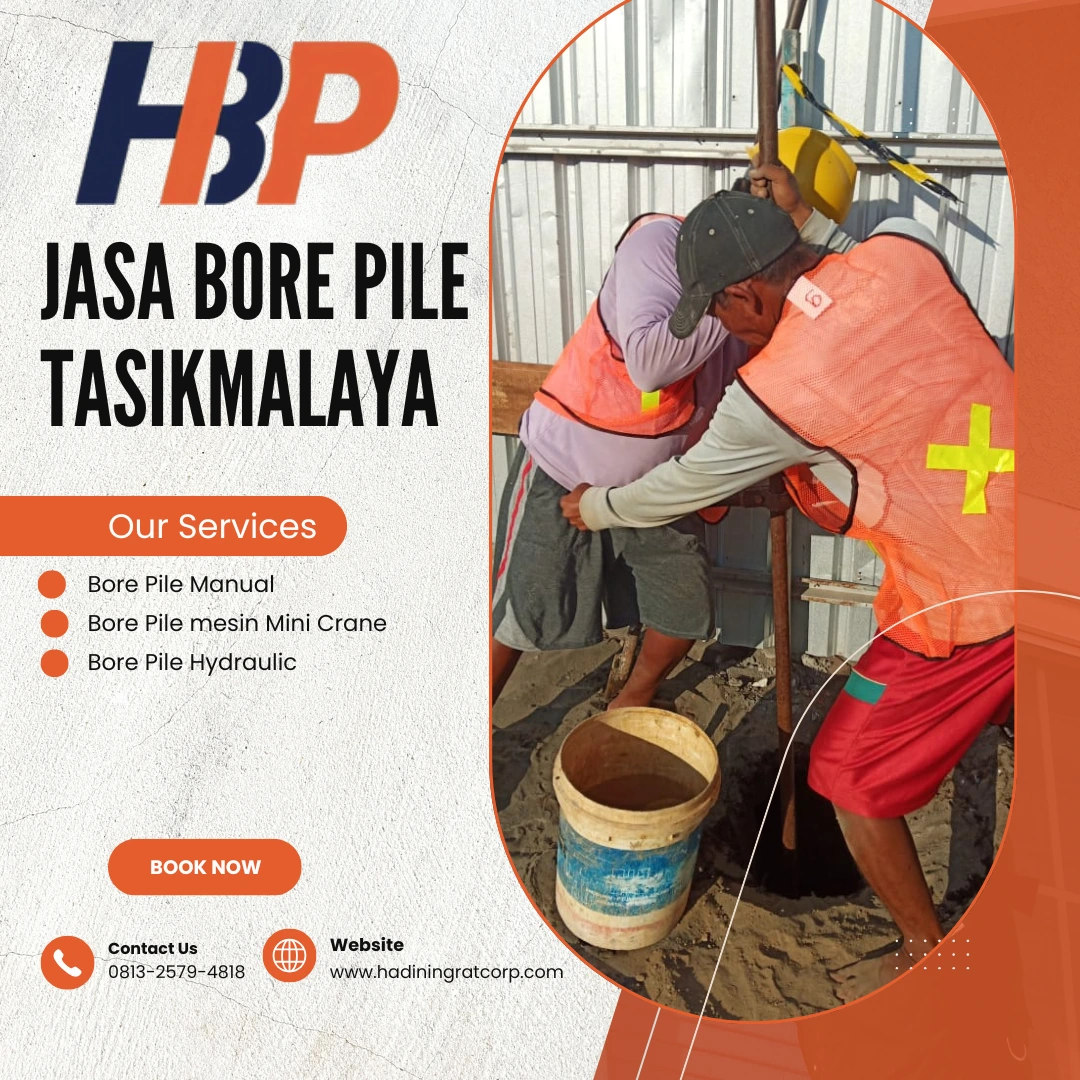 Jasa Bore Pile Tasikmalaya pengerjaan menggunakan alat Manual Strauss Pile - Hadiwijaya Bore Pile