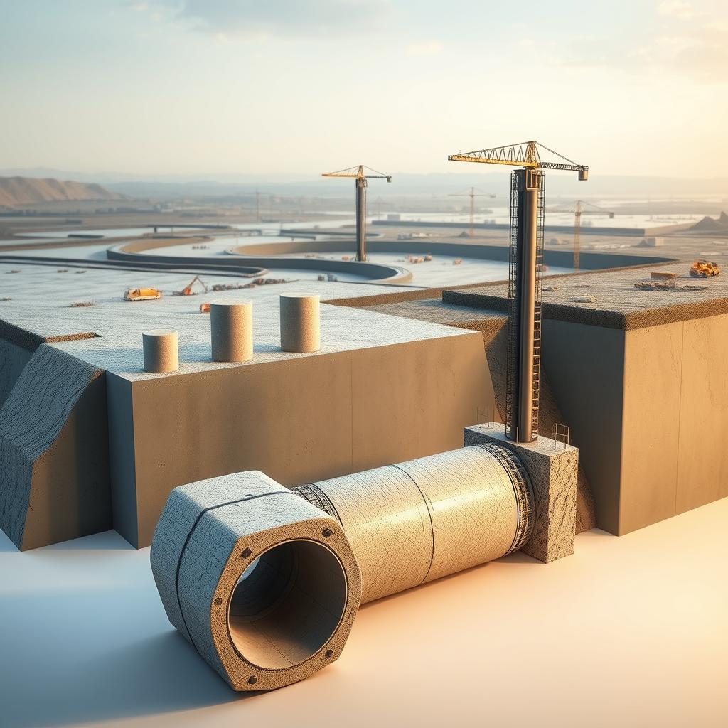 A meticulously crafted scene depicting the evolution of Hadiwijaya Bore Pile technology. In the foreground, an intricate cross-section showcases the modern bore pile design, its robust concrete structure and reinforced steel core. The middle ground features a progression of earlier bore pile iterations, each illustrating incremental improvements in construction techniques and materials. In the background, a panoramic vista reveals worksites where the latest Hadiwijaya Bore Pile systems are being installed, their precise engineering enabling innovative infrastructure development. Soft, diffused lighting casts a contemplative mood, inviting the viewer to explore the rich history and cutting-edge innovations of this critical foundation technology. A meticulously crafted scene depicting the evolution of Hadiwijaya Bore Pile technology. In the foreground, an intricate cross-section showcases the modern bore pile design, its robust concrete structure and reinforced steel core. The middle ground features a progression of earlier bore pile iterations, each illustrating incremental improvements in construction techniques and materials. In the background, a panoramic vista reveals worksites where the latest Hadiwijaya Bore Pile systems are being installed, their precise engineering enabling innovative infrastructure development. Soft, diffused lighting casts a contemplative mood, inviting the viewer to explore the rich history and cutting-edge innovations of this critical foundation technology.