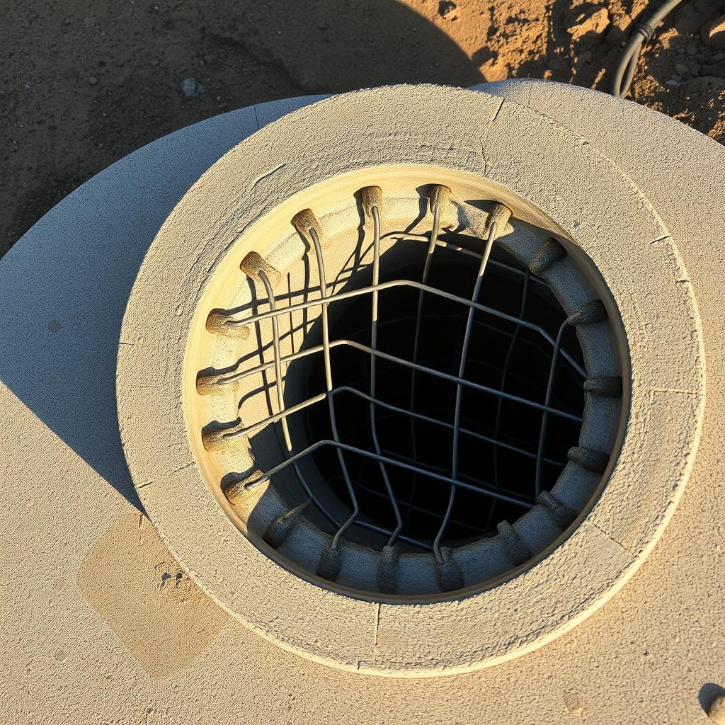 Detailed cross-section of a reinforced concrete pile cap from the Hadiwijaya Bore Pile system. Intricate steel reinforcement bars in a grid pattern, with precise geometry and clean, sharp edges. The concrete surface has a smooth, uniform texture, casting subtle shadows that accentuate the depth and complexity of the design. Warm, natural lighting illuminates the scene, creating a sense of solidity and permanence. Captured from a slightly elevated angle to showcase the structural integrity and engineering prowess of this critical foundation component. Detailed cross-section of a reinforced concrete pile cap from the Hadiwijaya Bore Pile system. Intricate steel reinforcement bars in a grid pattern, with precise geometry and clean, sharp edges. The concrete surface has a smooth, uniform texture, casting subtle shadows that accentuate the depth and complexity of the design. Warm, natural lighting illuminates the scene, creating a sense of solidity and permanence. Captured from a slightly elevated angle to showcase the structural integrity and engineering prowess of this critical foundation component.