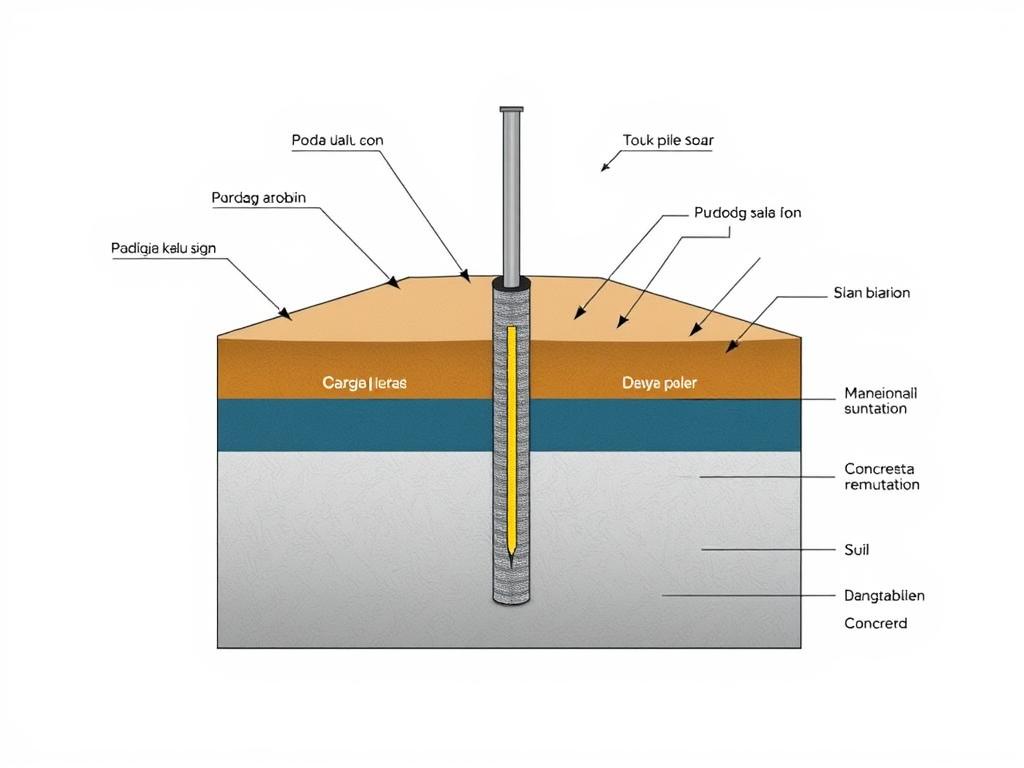 Diagram penampang pondasi Bore Pile Mini Crane dan Gawangan Diagram penampang pondasi Bore Pile Mini Crane dan Gawangan