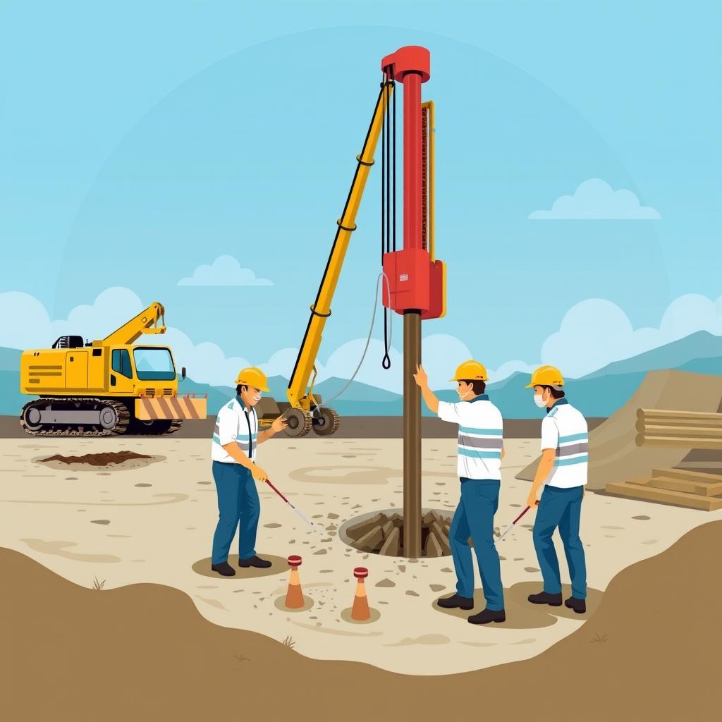 Image of Hadiwijaya Bore Pile team working on a construction site Image of Hadiwijaya Bore Pile team working on a construction site