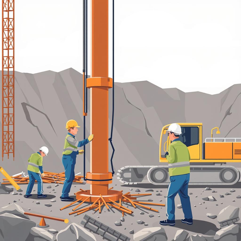 Image of Hadiwijaya Bore Pile team working on a construction site Image of Hadiwijaya Bore Pile team working on a construction site