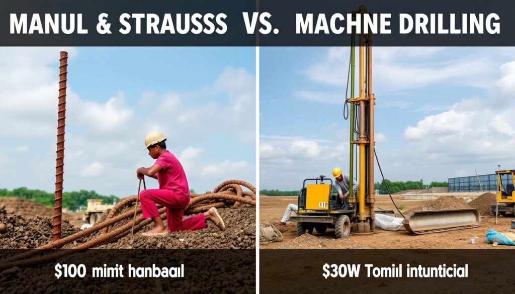 Perbandingan metode Jasa Strauss Pile Manual dengan metode mesin yang lebih mahal Perbandingan metode Jasa Strauss Pile Manual dengan metode mesin yang lebih mahal