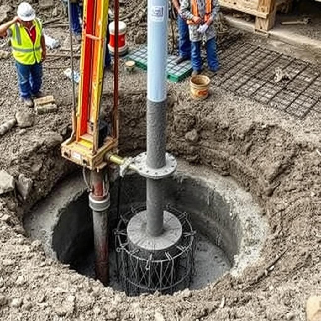 Proses pengecoran pondasi Bore Pile Proses pengecoran pondasi Bore Pile