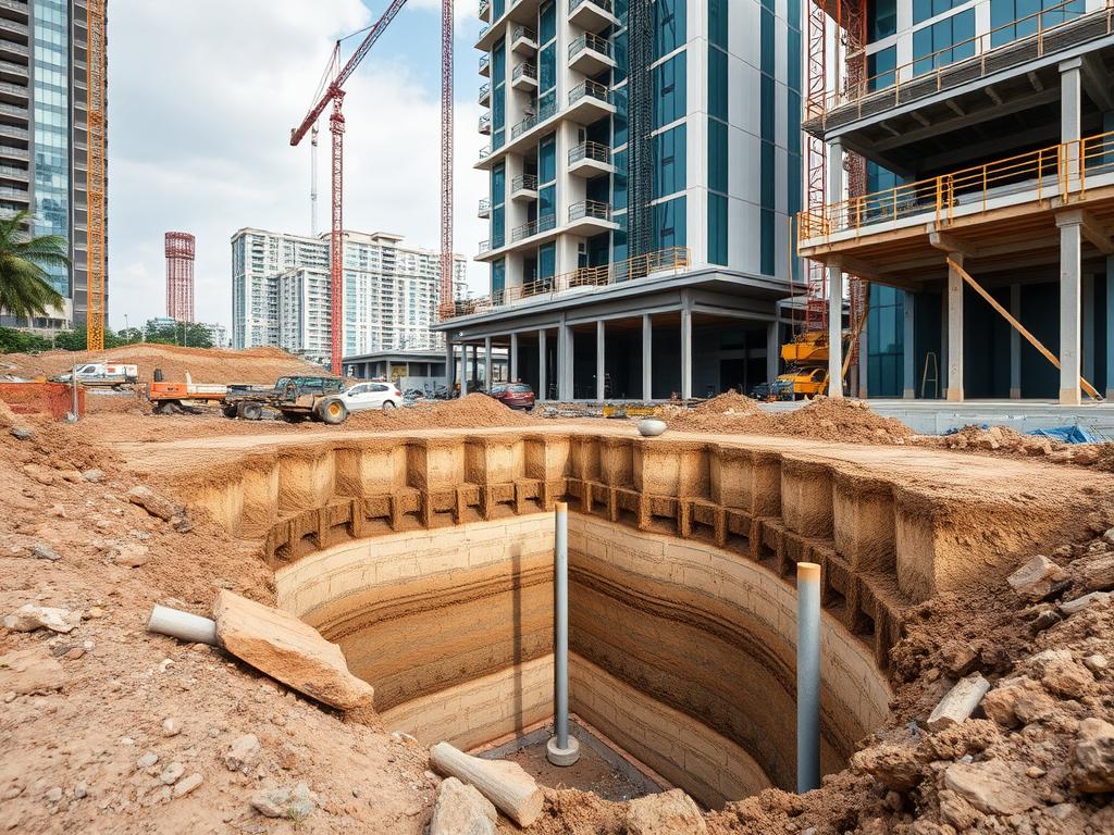 Proyek Bore Pile Mini Crane untuk gedung perkantoran di Jakarta Proyek Bore Pile Mini Crane untuk gedung perkantoran di Jakarta