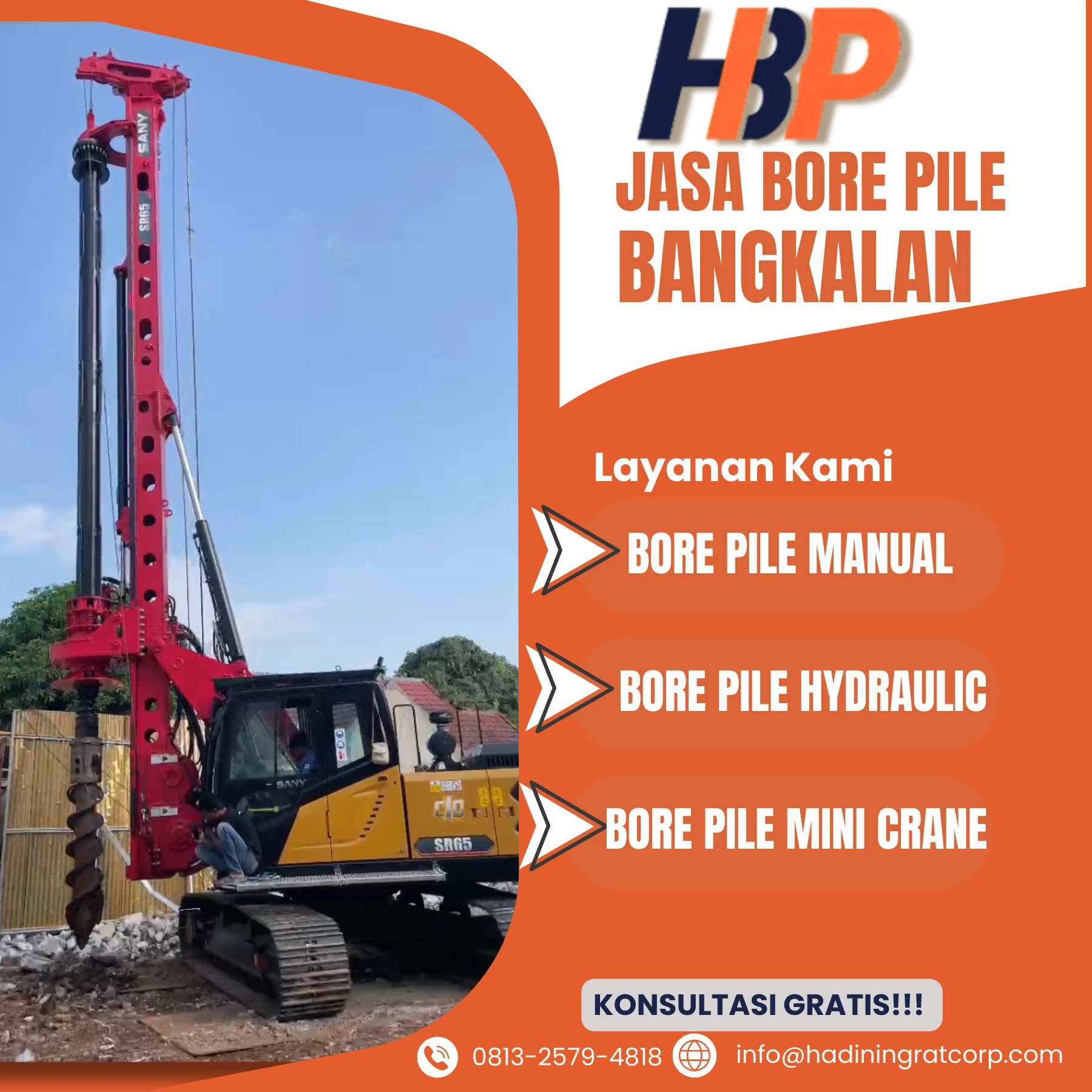 Jasa Bore Pile Bangkalan Pengerjaan Menggunakan Mesin Hydraulic - Hadiwijaya Bore Pile