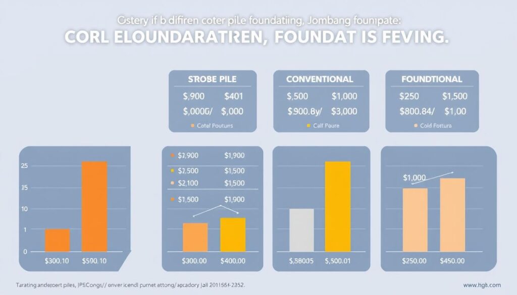Grafik perbandingan biaya berbagai jenis pondasi termasuk bore pile di Jombang
