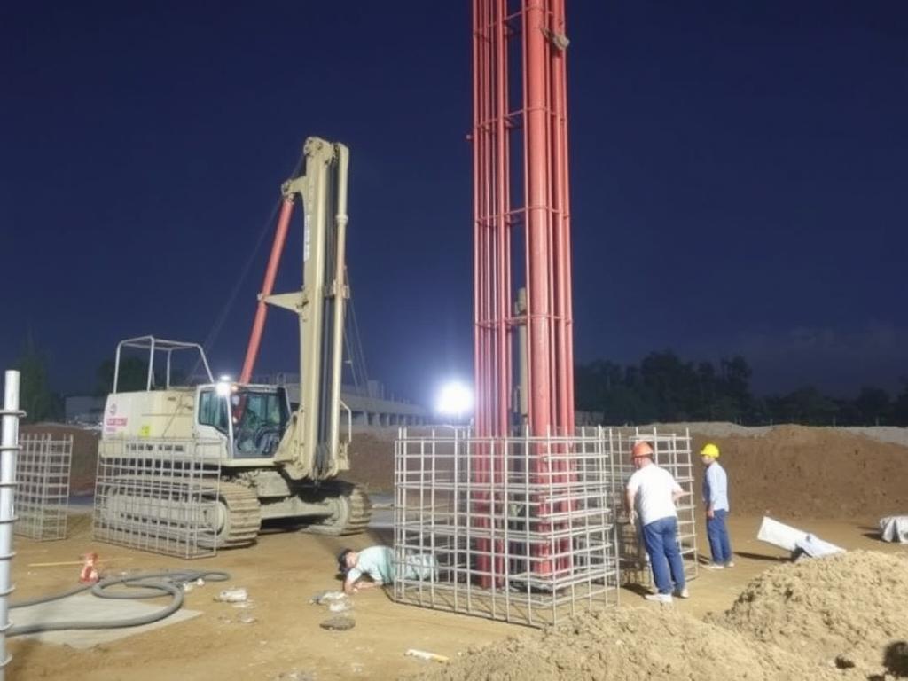 Proyek bore pile untuk gedung di Lamongan